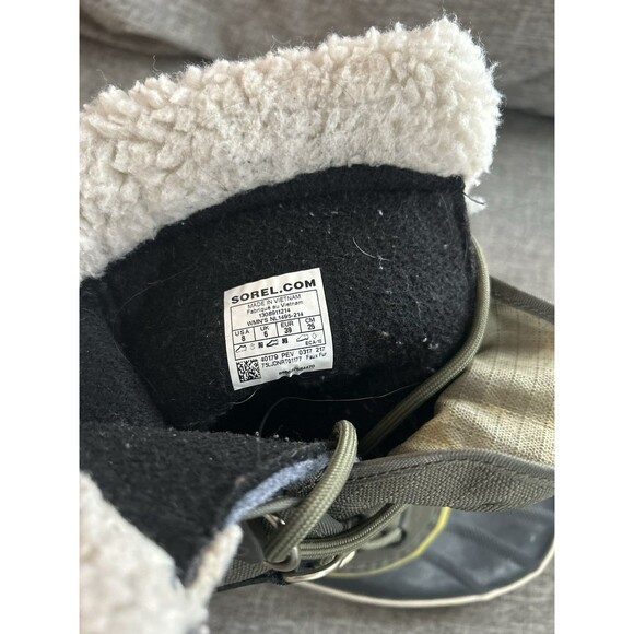 Sorel Winter Boots Womens Size 8 Green Black Faux Fur NL1495-214 Waterpr… - Picture 9 of 9